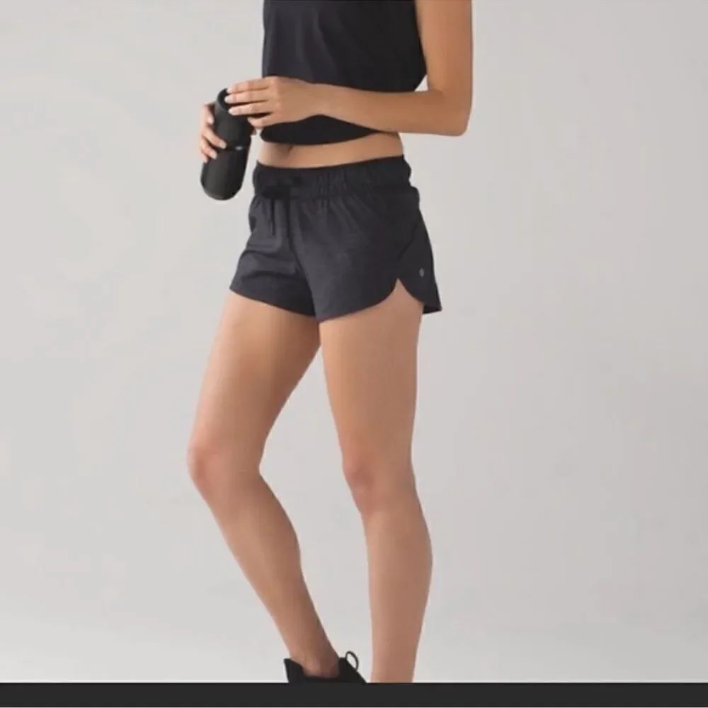 Lululemon Double Time Reversible 3" Running Shorts Gray Purple Size 8